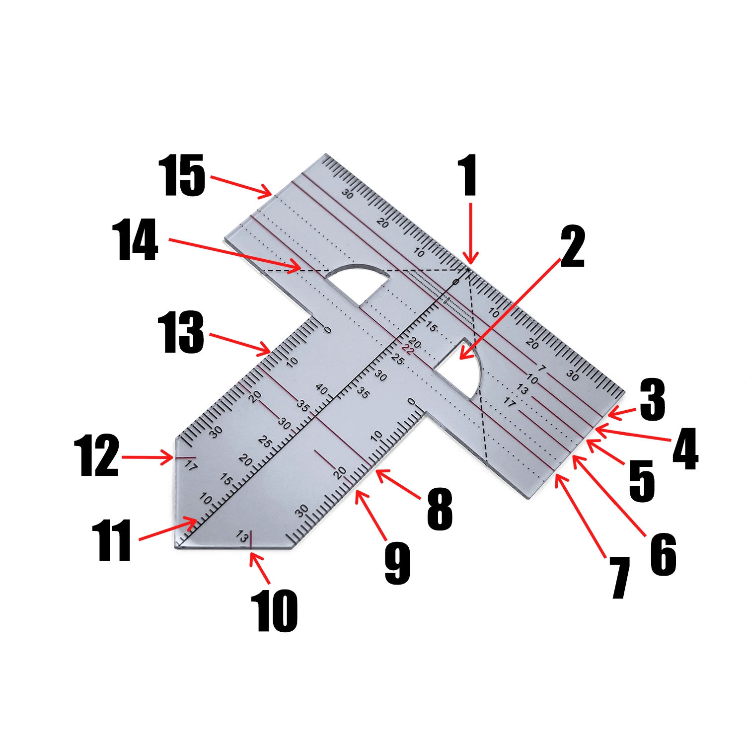 Symetrical Ruler T-shape Denture Ruler – Dental-photo